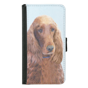 Irish Setter Painting - Cute Original Dog Art Samsung Galaxy S5 Wallet Case