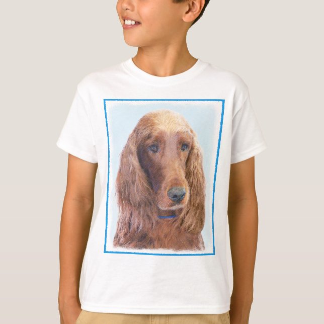 Irish Setter Painting - Cute Original Dog Art T-Shirt (Front)