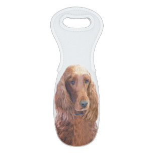 Irish Setter Painting - Cute Original Dog Art Wine Bag