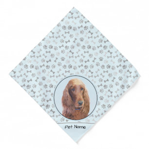 Irish Setter Painting Red Cute Original Dog Art Bandana