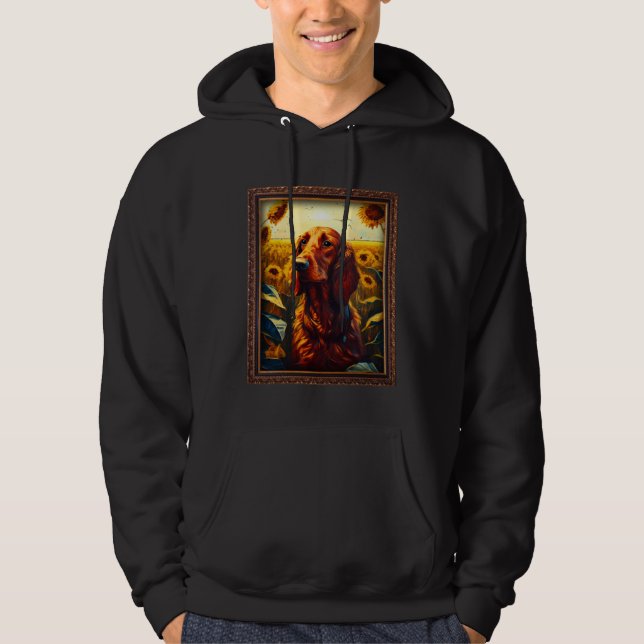 Irish Setter Painting Sunflower Flower Mom Women F Hoodie (Front)