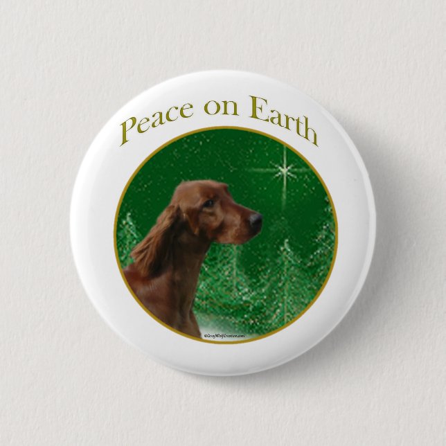 Irish Setter Peace Button (Front)