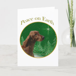 Irish Setter Peace Holiday Card