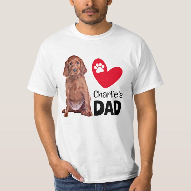 Irish Setter Personalized Dad T-Shirt (Front)