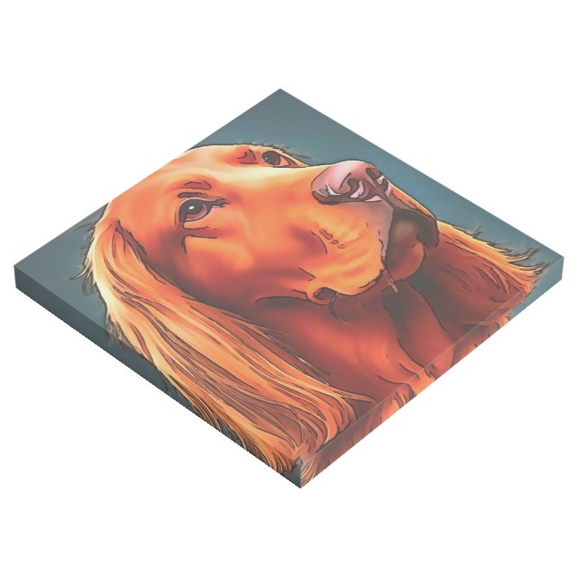 Irish Setter Pet Portrait Black Outline Art (3/4)
