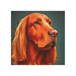 Irish Setter Pet Portrait Black Outline Art