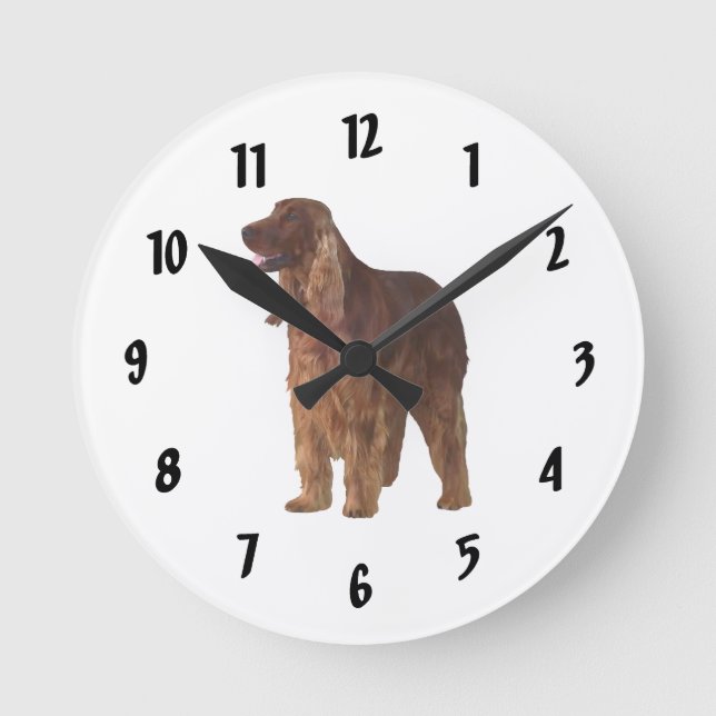 Irish Setter Round Clock (Front)