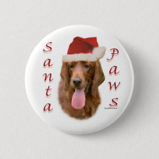 Irish Setter Santa Paws Button