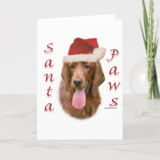 Irish Setter Santa Paws Holiday Card