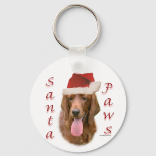 Irish Setter Santa Paws Keychain