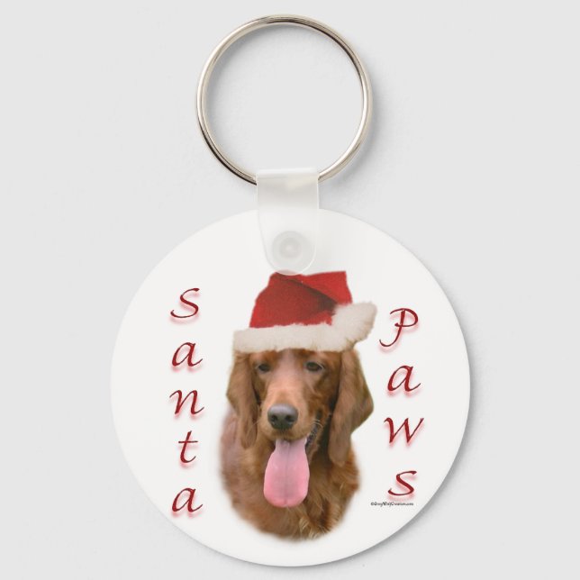 Irish Setter Santa Paws Keychain (Front)