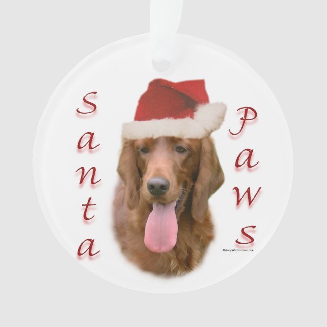 Irish Setter Santa Paws Ornament (Front)