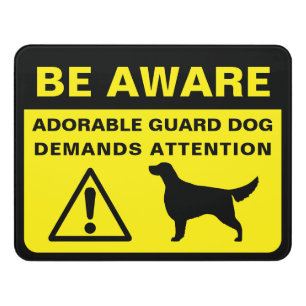 Irish Setter Silhouette Funny Guard Dog Warning Door Sign