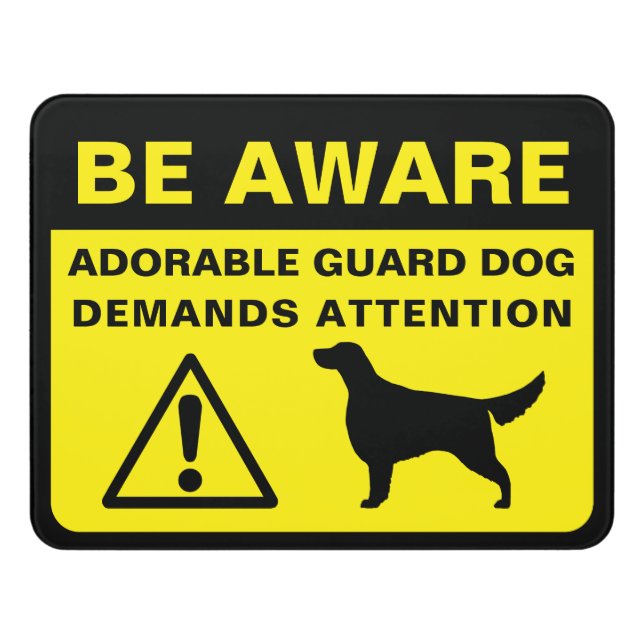 Irish Setter Silhouette Funny Guard Dog Warning Door Sign (Contemporary Front)