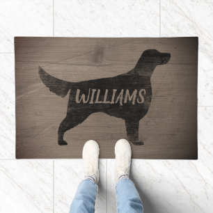 Irish Setter Silhouette Personalized Rustic Style Doormat