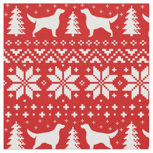 Irish Setter Silhouettes Christmas Holiday Xmas Fabric