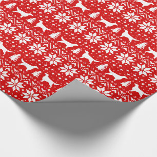 Irish Setter Silhouettes Dogs Christmas Holiday Wrapping Paper