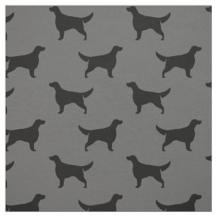 Irish Setter Silhouettes Pattern Black and Grey Fabric