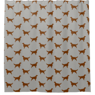 Irish Setter Silhouettes Pattern Shower Curtain