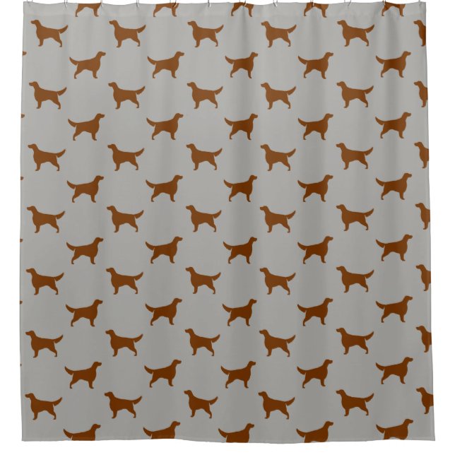 Irish Setter Silhouettes Pattern Shower Curtain (Front)