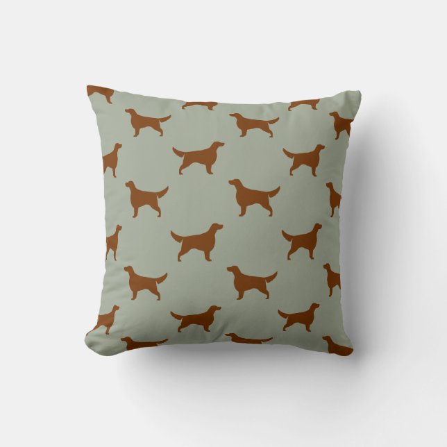 Irish Setter Silhouettes Pattern Throw Pillow (Front)