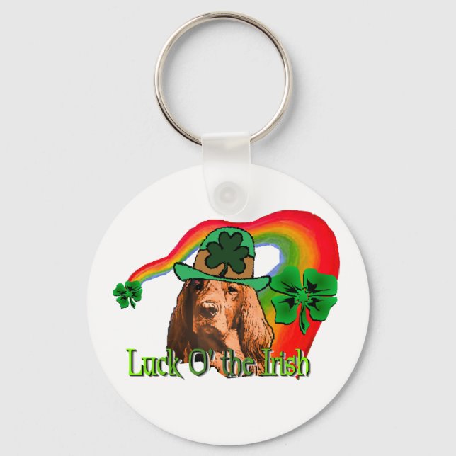 Irish Setter St. Patricks Keychain (Front)