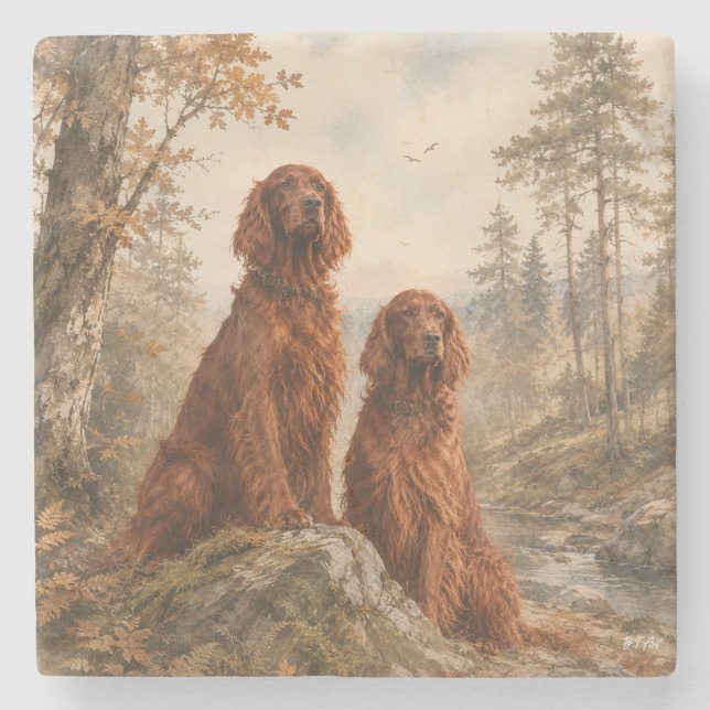  Irish Setter   Stone Coaster (Front)