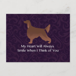 Irish Setter Thinking of You Pet Memorial Dog Postcard