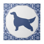Irish Setter Tile<br><div class="desc">Irish Setter Blue Willow Silhouette</div>