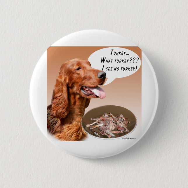 Irish Setter Turkey Pinback Button (Front)