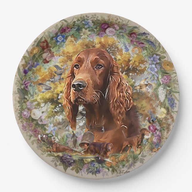 Irish Setter - Ultimate Upland Bird Dog Paper Plates (Front)