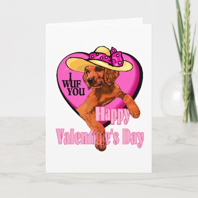 Irish Setter Valentines Day Gifts Holiday Card (Front)
