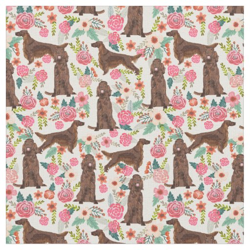 Irish setter vintage florals cream fabric