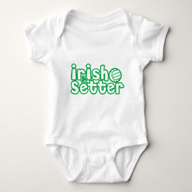 Irish Setter Volleyball Design Baby Bodysuit (Front)