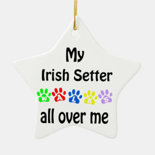 Irish Setter Walks Design Ceramic Ornament