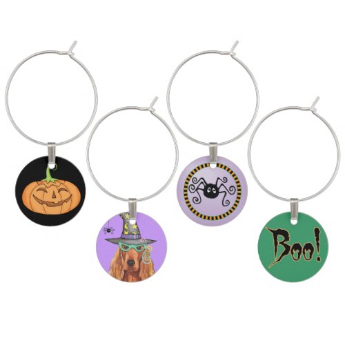 Irish Setter Witch Wine Glass Charm