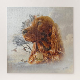 Irish setter with pheasant  jigsaw puzzle