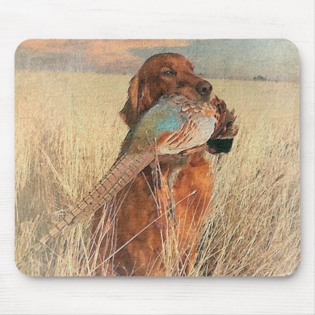 Irish Setter with pheasant  Mouse Pad (Front)