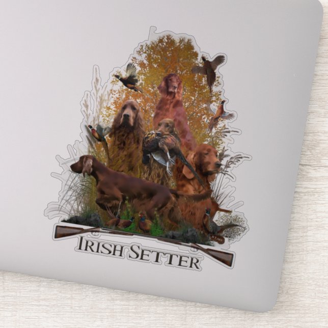 Irish Setter with pheasant    Sticker (Detail)
