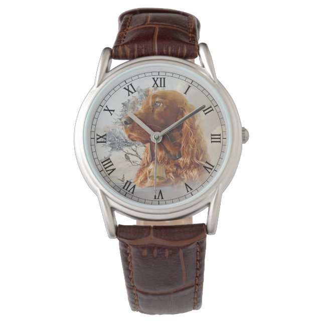 Irish setter with pheasant  watch (Front)