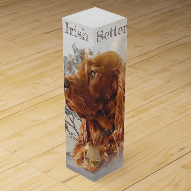Irish setter with pheasant  wine box (Front)