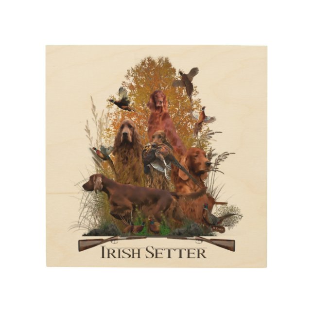 Irish Setter with pheasant      Wood Wall Art (Front)