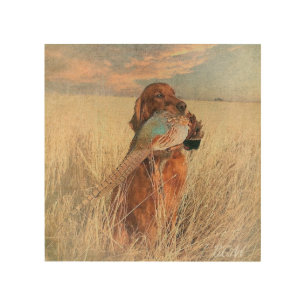 Irish Setter with pheasant   Wood Wall Art