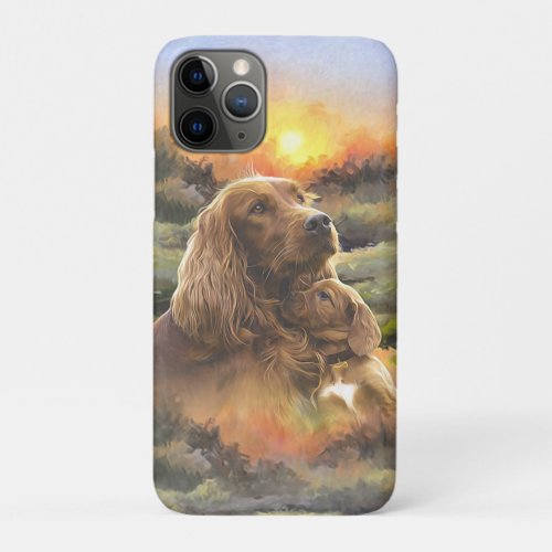 Irish setter with puppy iPhone 11 pro case