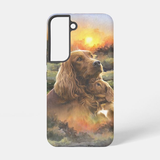Irish setter with puppy samsung galaxy case (Back)