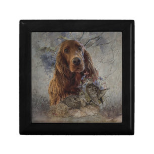 Irish setter with woodcock gift box