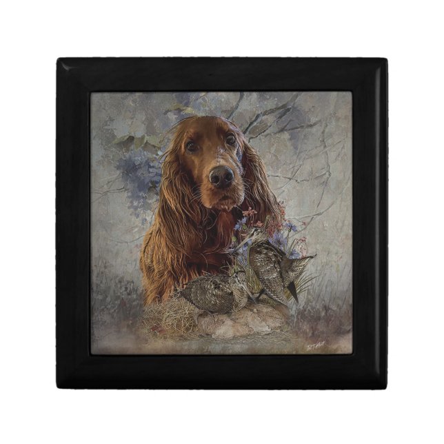 Irish setter with woodcock     gift box (Front)