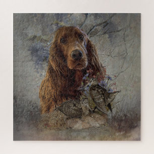 Irish setter with woodcock      jigsaw puzzle