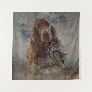 Irish setter with woodcock  tapestry