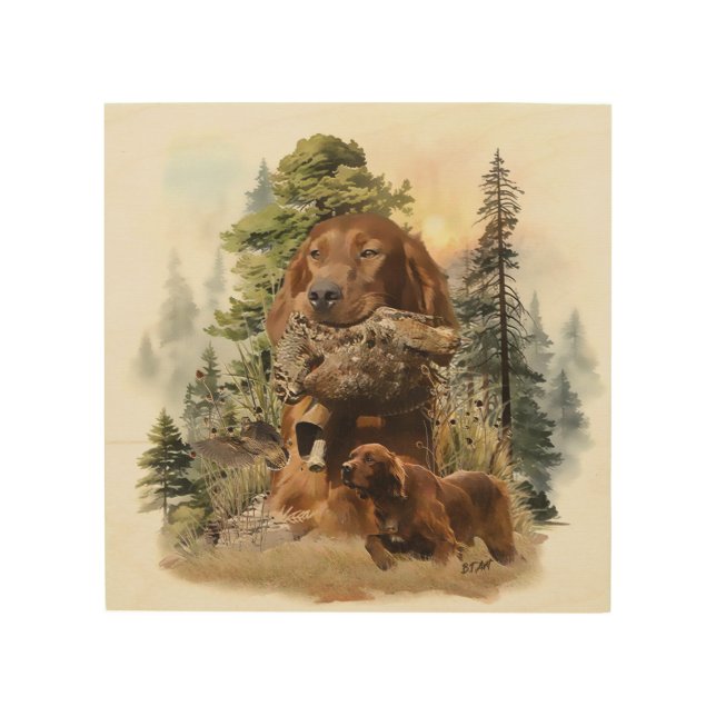 Irish Setter , Woodcock hunting,  Art (Front)